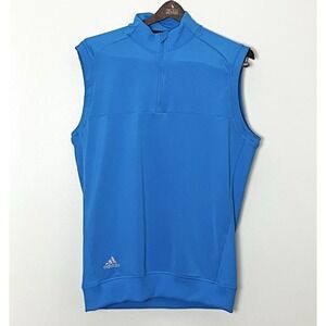 Adidas Club Golf Vest Men's Small Blue 1/4 Zip Outdoor Performance Preppy Links